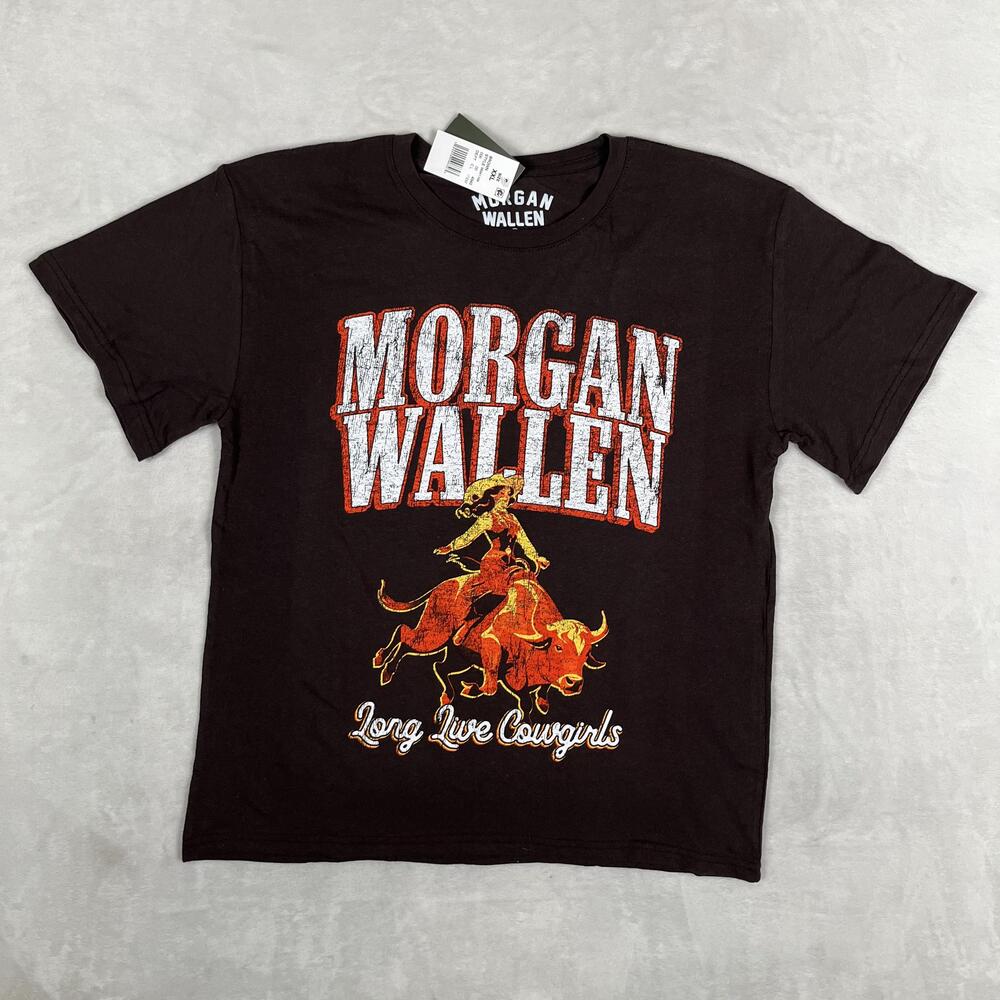 Morgan Wallen T-Shirt Womens 2XL Brown Long Live Cowgirls Rodeo Country Graphic